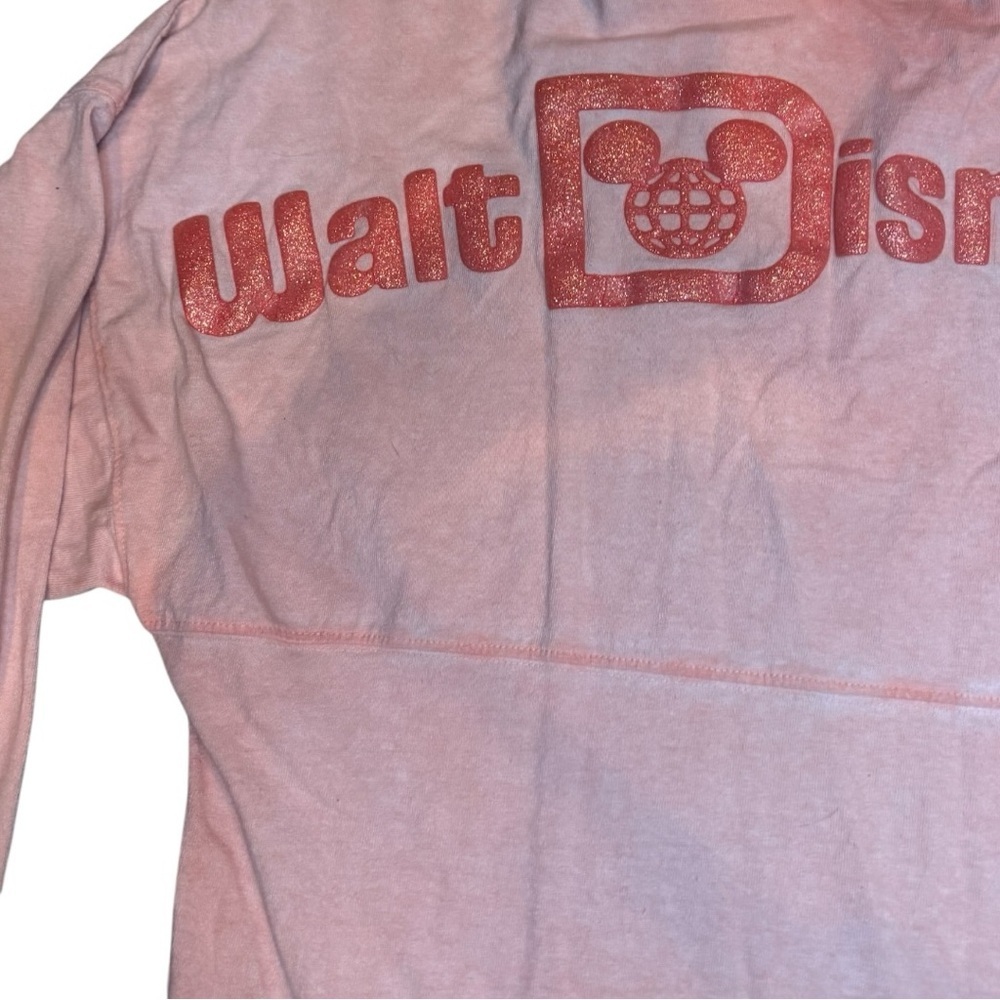 Walt Disney World Official Ombré Pink Glitter Size M 100% Cotton Spirit Jersey - Picture 6 of 9